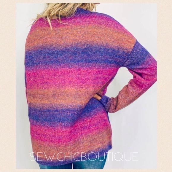 Purple Multicolor Tie Dye Sweater - Picture 3 of 7